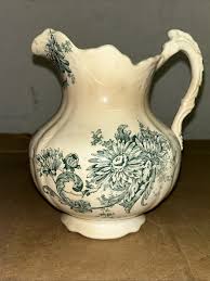 Antique Semi-Vitreous Buffalo Pottery Basin + Pourer 16" Dia ...