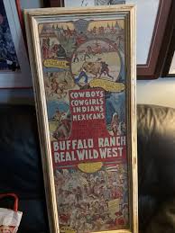 Buffalo Bill Circus Poster Ranch Real Wild West Framed 39”x 16” framed | eBay
