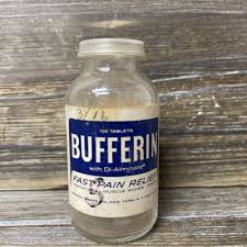 Vintage 1960s Bufferin Glass Bottle Bristol Myers Co New ...