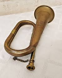 Vintage Brass Bugle Chain holding Mouthpiece Horn | eBay
