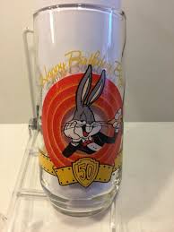Set of 2 Warner Bros. Looney Tunes 1990 BUGS BUNNY 50th Anniversary Glasses | eBay