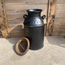 Black 10 Gallon Vintage Metal Milk Can With Lid - Etsy
