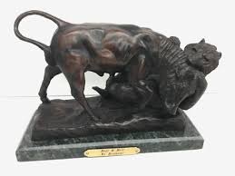 Isidore Jules Bonheur Bear & Bull Bronze statue Signed I.Bonheur | eBay