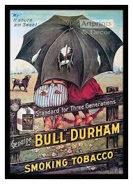 Bull Durham Smoking Tobacco, Framed Vintage Ad Art Print at ArtPrintsAndDecor.com