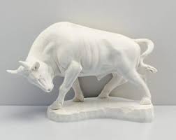 Bull Statue on Base Alabaster Sculpture 6.70 In - Etsy