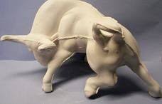 alberta CM161 matador bull head down (CO37) Low fire bisque ware - Te Puke Ceramics