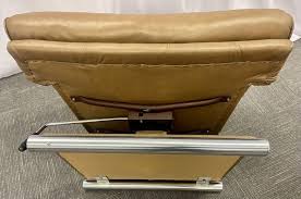 Vintage Leather Swivel, Lounge Chair with Ottoman, Percival Lafer Style, Steel For Sale at 1stDibs | italian leather chair and ottoman, mid century swivel lounge chair