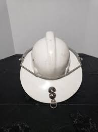 Vintage Super Chieftain Safe-T-Helmet White Fireman's Hard Hat w/ Face Shield | eBay