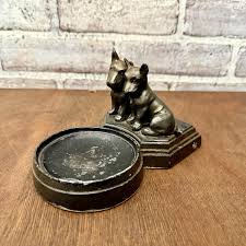 1930s Art Deco Scottish Terrier Tray: Nuart Cast Metal Base ...