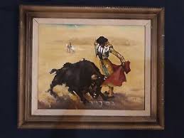 Vintage Italian Aurelio Villanova 1960-1970 Impressionist Painting. TOREADOR. | eBay