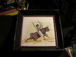 Fruana Has: Oil/ tile--"Victory Matador" c 1950 mid-century and mid centuryfram | eBay