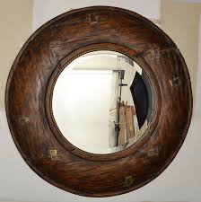 1990s Arts and Crafts Style Rustic Round Fiberglass Beveled ...