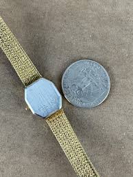 Vintage Bucherer Ladies Watch: 18K Gold Plated Octagon Bezel ...