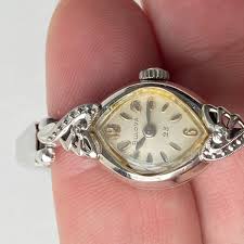 vintage Bulova 23 NOT working 10k 10kt rolled white gold ...