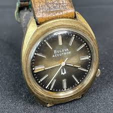 Rare Vintage Men's 1976 BULOVA ACCUTRON G3592 N6 2180 Brown ...