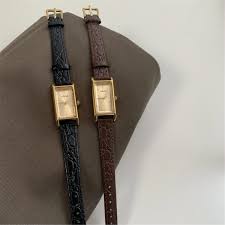 Minimalist Style Black Rectangle Leather Watch for Women - WatchwithSun-Dainty & Chic Watches for Women