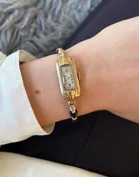 Elegant Vintage 1930s Ladies Art Deco Dainty Gold Filled Tank Case 15 Jewel Manual Wind Watch With Vintage Cable Bracelet Strap by BELMONT - Etsy