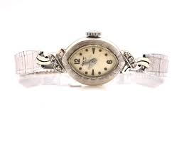 Lot - 2PC HAMILTON & WYLER 14K WHITE GOLD DIAMOND LADIES WATCHES