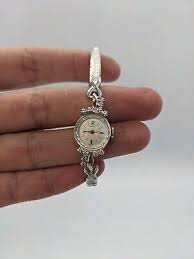 Vintage Croton Ladies 14k White Gold Case W/ Diamonds ...