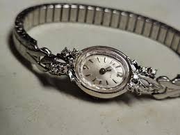 Sold at Auction: rare 1970 Bulova 14K white gold & diamond watch