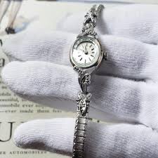 Stunning Vintage Bulova 10K White Gold and 10 Diamonds ...