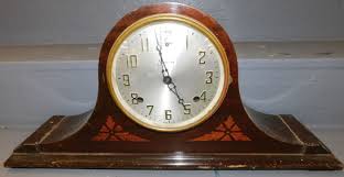 Mahogany Inlay Head & Shoulders Mantle Clock By Sessions
