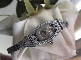 1934 Ladies Art Deco Emerald Bulova Watch ~Miss America ~Filigree Band | eBay