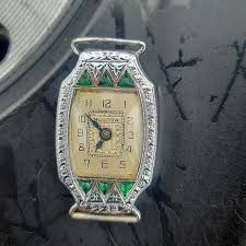 Bulova | Other | Vintage White Gold With Ruby Diamond Chip ...