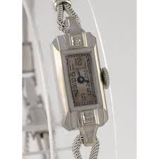 Waltham 14k White Gold Women's Dress Watch w/ Mesh Band ...