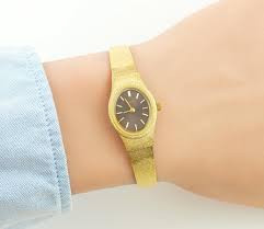 Vintage Pulsar Gold Women's Wristwatch: Oval Brown Dial ...