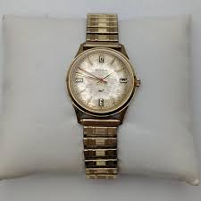 1970s Bulova Sea King Golden Textured Dial Mechanical Gents ...
