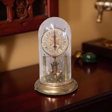 Kundo Roman Numeral Glass Dome Anniversary Clock ...