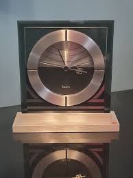 Bulova Frank Loyd Wright Desk Clock Rare MCM Glass Metal Pre-owned Great... | eBay