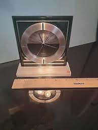 Bulova Frank Loyd Wright Desk Clock Rare MCM Glass Metal Pre-owned Great... | eBay UK