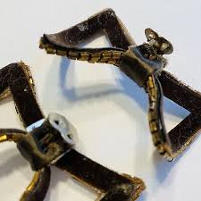 Vintage Shoe Clips Pair Coppery Glass Seed Beads Mid Century Art Deco Fashion | eBay