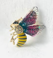 Vintage Bumblebee Brooch: Yellow & Black Enamel Insect ...