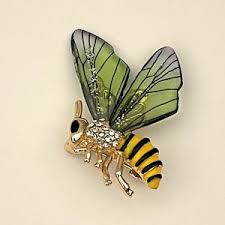 Adorable Bumble Bee With Clear Resin Wings Brooch Pin ...