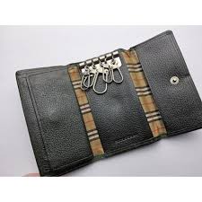 Burberry Leather 5 Keychain Case Wallet
