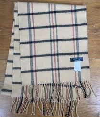Attention Better CASHMERE Plaid Tan Black Scarf | eBay