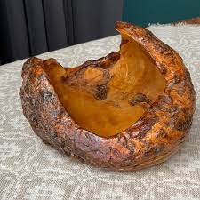 Hand Carved Burl Wood Bowl: Unique Handmade Decor - Etsy
