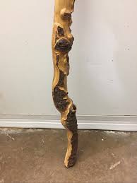 NATURAL ORNATE WOOD WALKING STICK / CANE | eBay