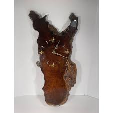 Burl Wood Wall Clock Burl Redwood Gorgeous Vintage Custom ...