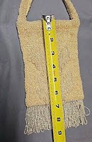 Vtg Clear Glass Bead Off White Ivory Handbag Purse Flapper Wedding Evening Bag | eBay