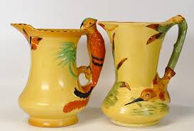 Sold at Auction: Burleigh Ware Hand painted jugs with bird ...