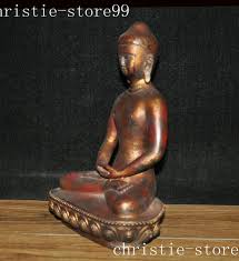 9.8" Tibetan Buddhism bronze Gilt Shakyamuni Sakyamuni ...
