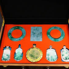 A Set Perfect High Ice Natural Pure Flawless Jadeite Jade ...