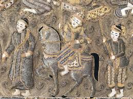 Burmese Kalaga Tapestry Representing a Royal Procession, circa 1900 at 1stDibs | how to value a kalaga, burmese tapestry value, antique burmese kalaga tapestry