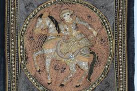 Sold at Auction: Kalaga Panel w/ Equestrian - Burma