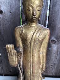 Antique Thai Wood Buddha with Stop Hand 17th / 18th With ...