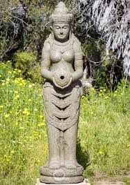 20" Wood Carved Thai Women Sawasdee Figurine Sculpture Folk Art Lacquer Gilded | eBay